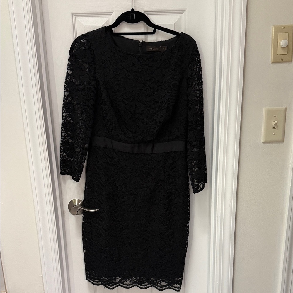 The Limited Black Lace Long Sleeve Dress